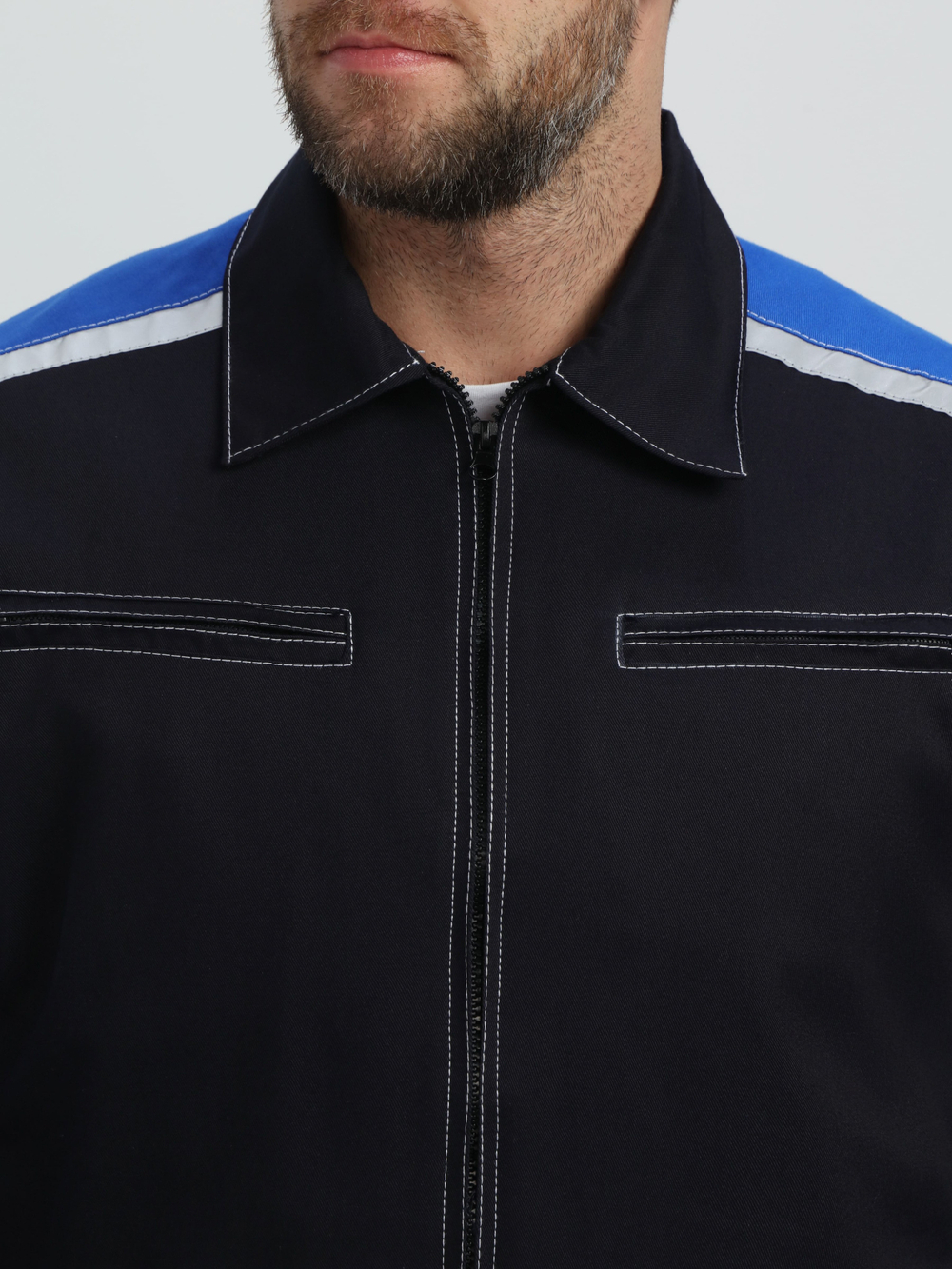 Костюм Джет-2 (тк.Саржа,320) п/к, т.синий/васильковый