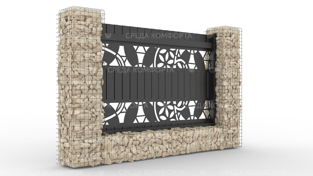 Забор из профлиста 2500х2000 мм ZBR0033 (ворота)