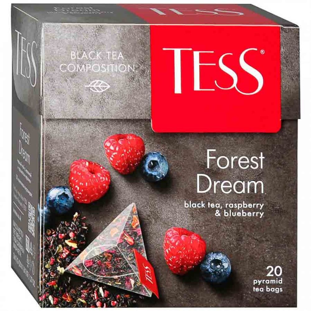 Чай Tess &quot;Forest Dream&quot; 20 пакетиков с малиной и ароматом черники.