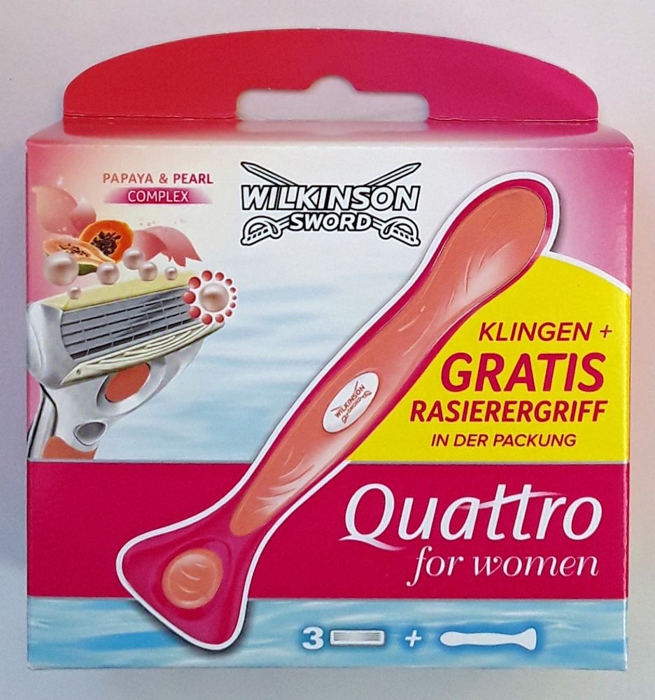 Wilkinson Sword кассеты women Quattro sensitive 3 шт + станок