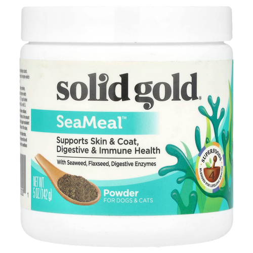 Solid Gold, Порошок SeaMeal ™, для собак и кошек, 142 г (5 унций)