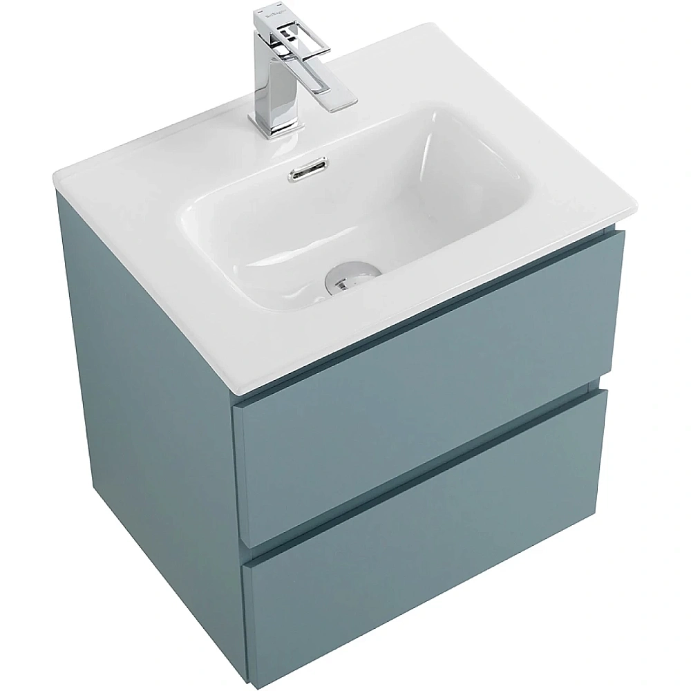 Тумба с раковиной BelBagno 50 KRAFT 39-500/390-2C-SO-AO+BB500/390ETL голубая матовая