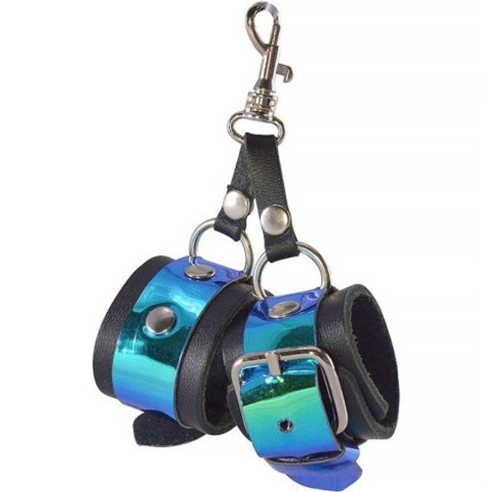 Брелок-сувенир "Наручники" в голубом цвете