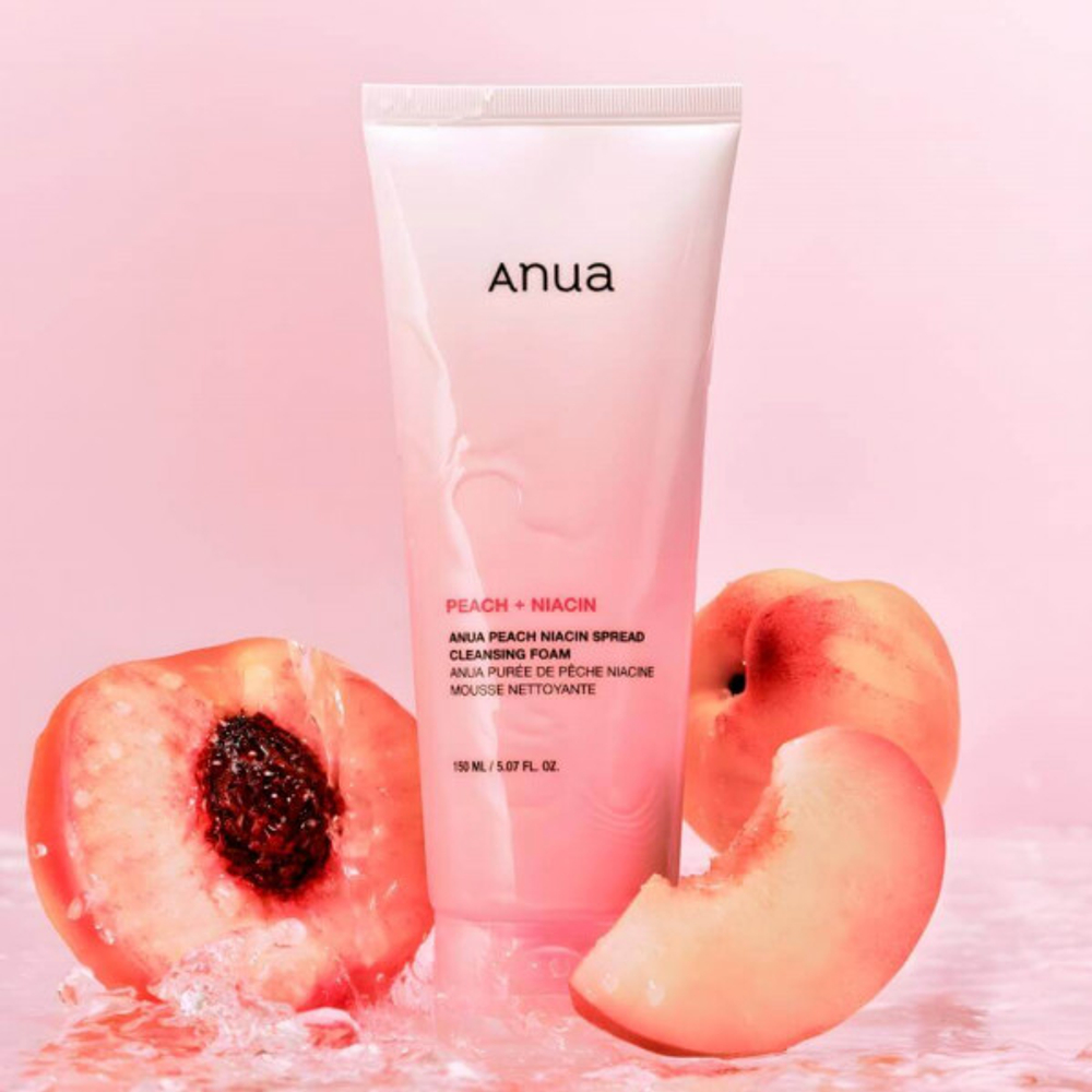 Anua Peach Niacin Spread Cleansing Foam пенка для умывания c экстрактом персика и ниацинамидом