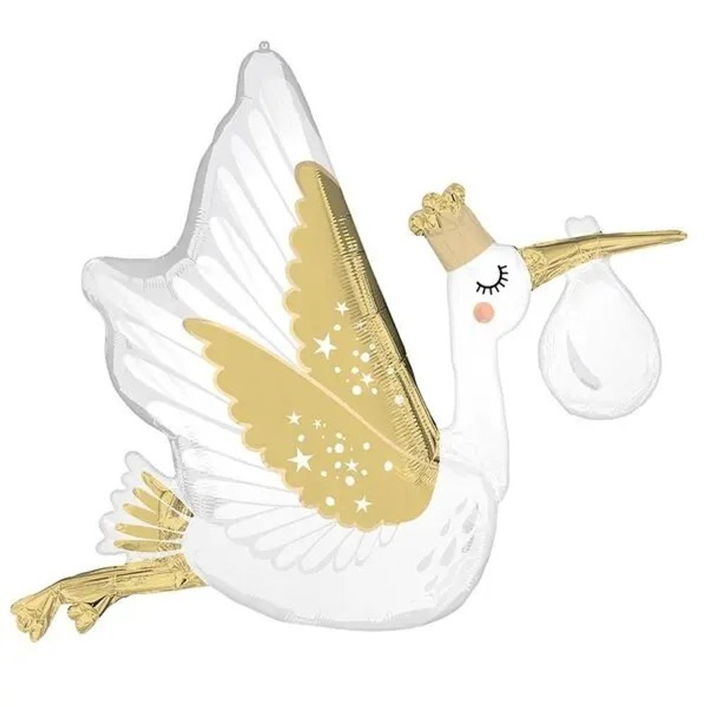 Фигура Аист белый сатин