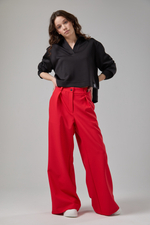 Брюки палаццо красные
