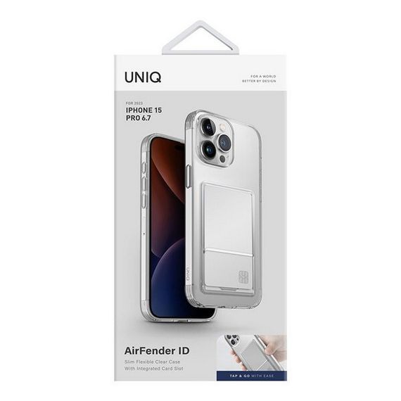 Чехол Uniq Air Fender ID (cardslot) для iPhone 15 Pro Max Clear (IP6.7P(2023)-AFIDTRAN)