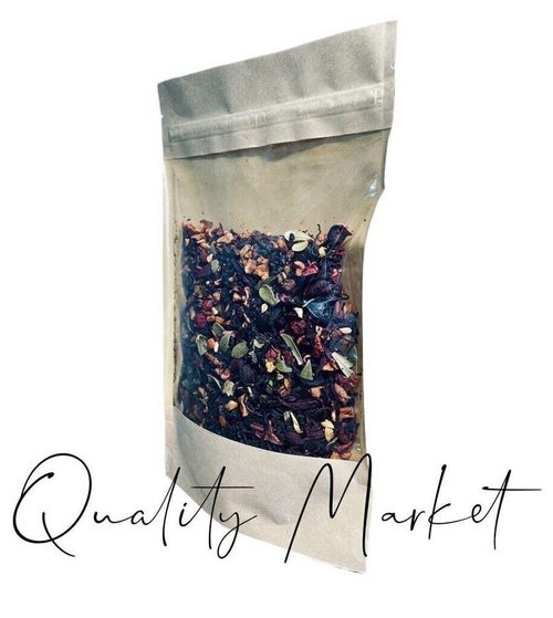 Пакет "Дой-пак" бумажный с ЗИП замком и прозрачным окошком 135х225+(35+35) мм (60гр/м2) гладкая