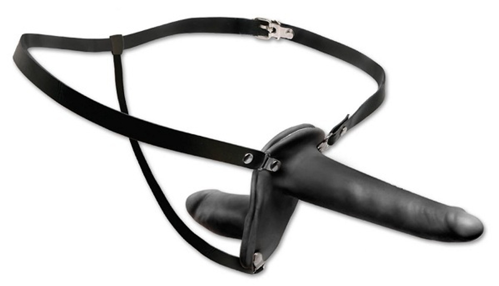 Страпон Pipedream Double Penetrix с вагинальной пробкой, 15 см