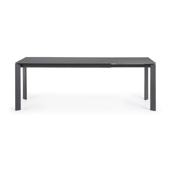 Раздвижной стол Axis 160-220x90 см, черная керамика, черный каркас