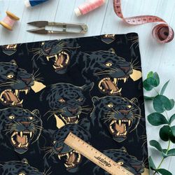 Ткань премиум шелк искусственный Армани хищная кошка