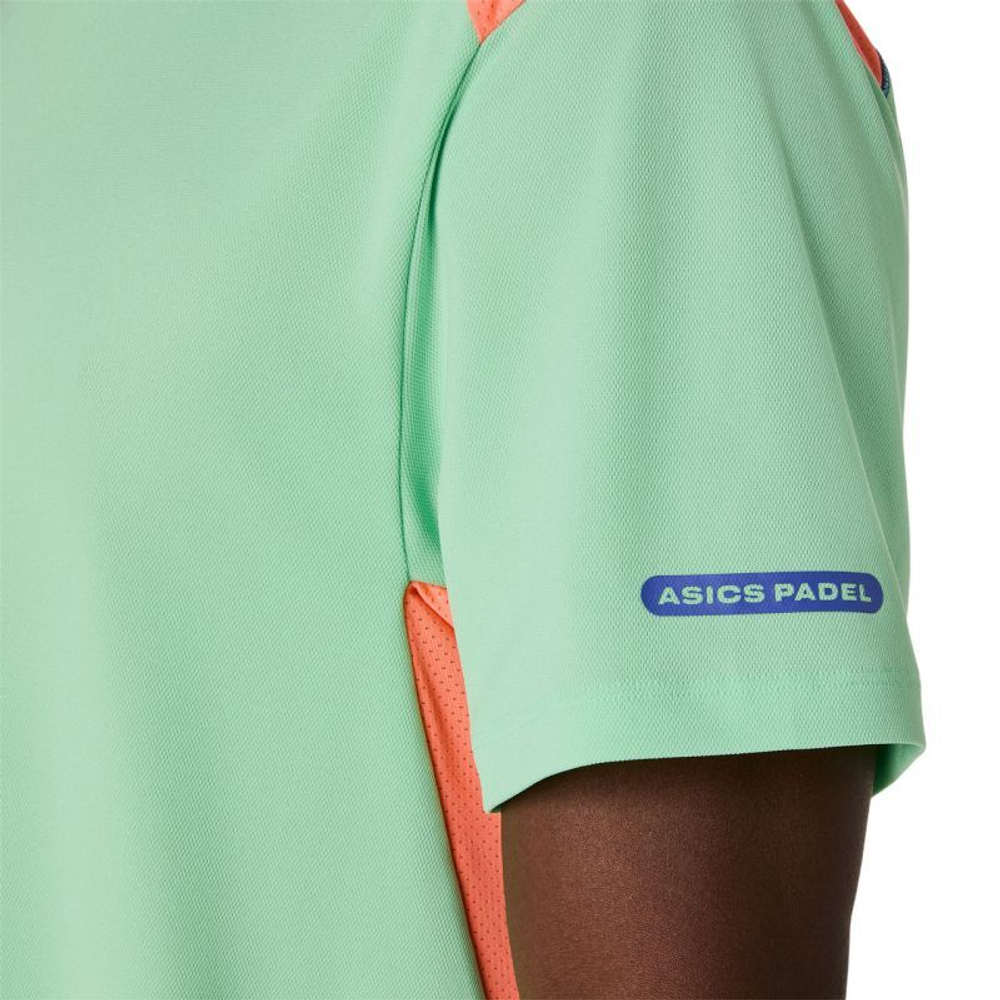 Мужская теннисная футболка Asics Padel Court Short Sleeve - menthol/vivid coral