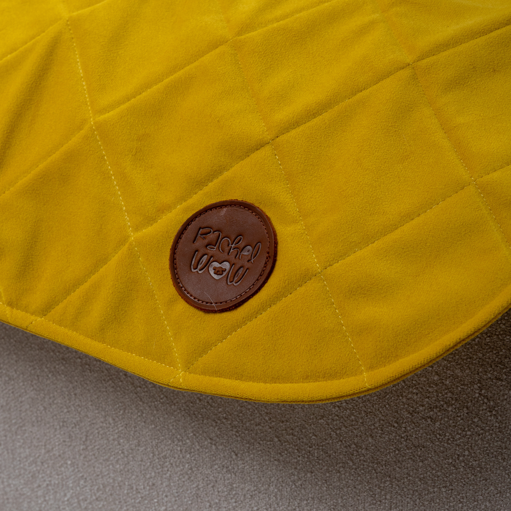 Диванный лежак из микровелюра, желтый 90х60 Rachel WOW