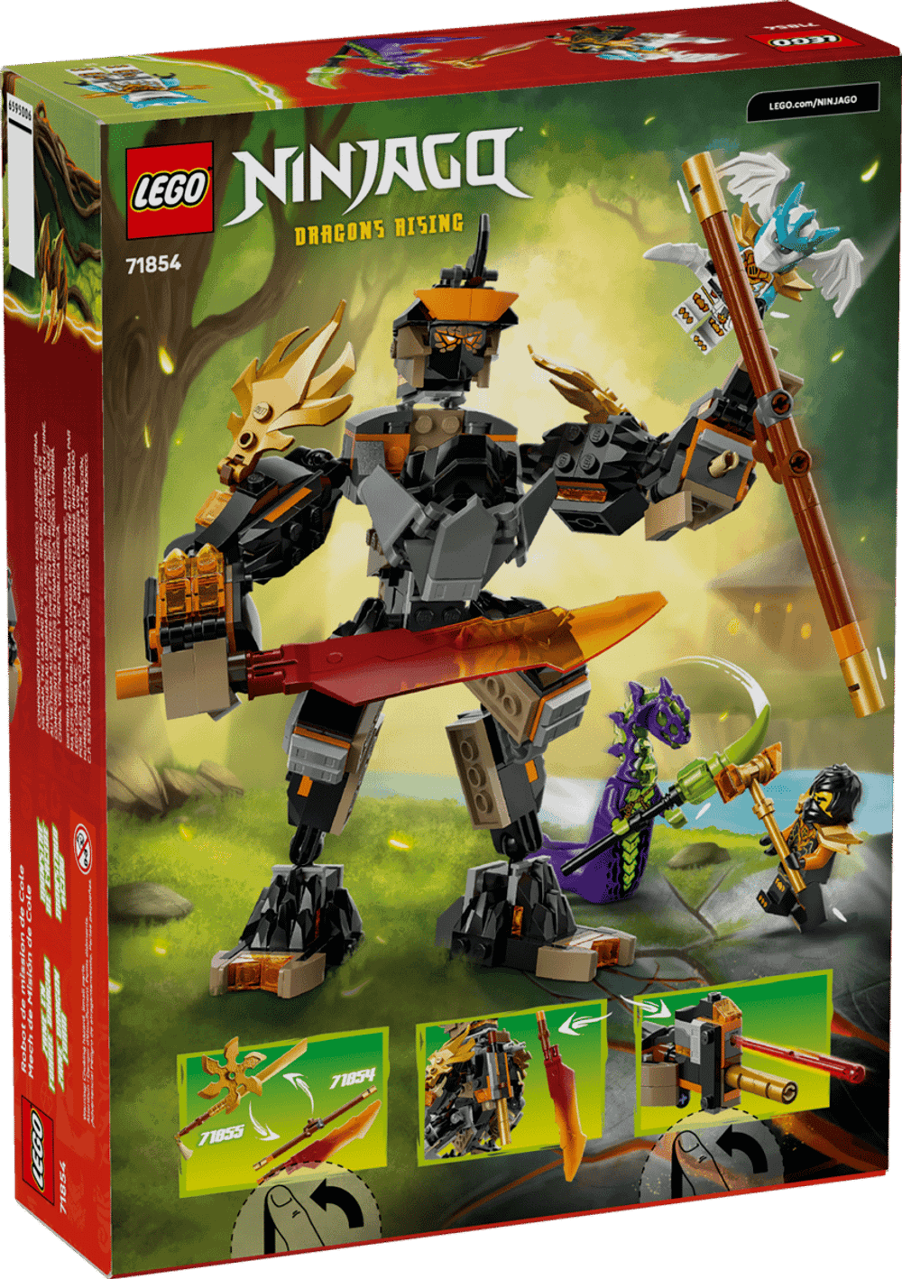 Конструктор LEGO Ninjago 71854 Cole's Mission Mech & Dragon Zane