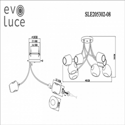 Накладная люстра EVOLUCE SLE205302-08