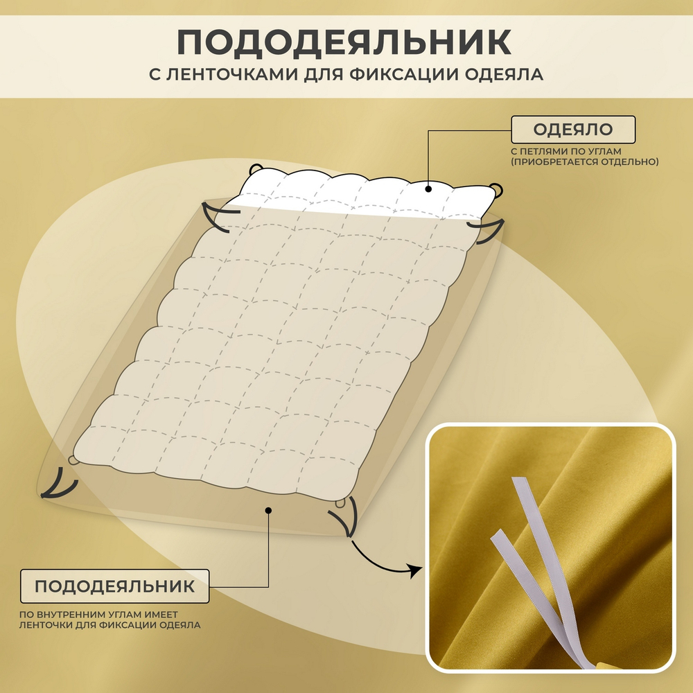 Комплект постельного белья Однотонный Сатин Премиум на резинке OCPR001