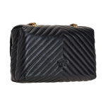 Сумка Pinko Puff V-pattern Quilted Chain Sheepskin Patchwork Cowhide Swallow Bag Shoulder Messenger Bag Black, 1P22JR-Y7SQ-Z99Q