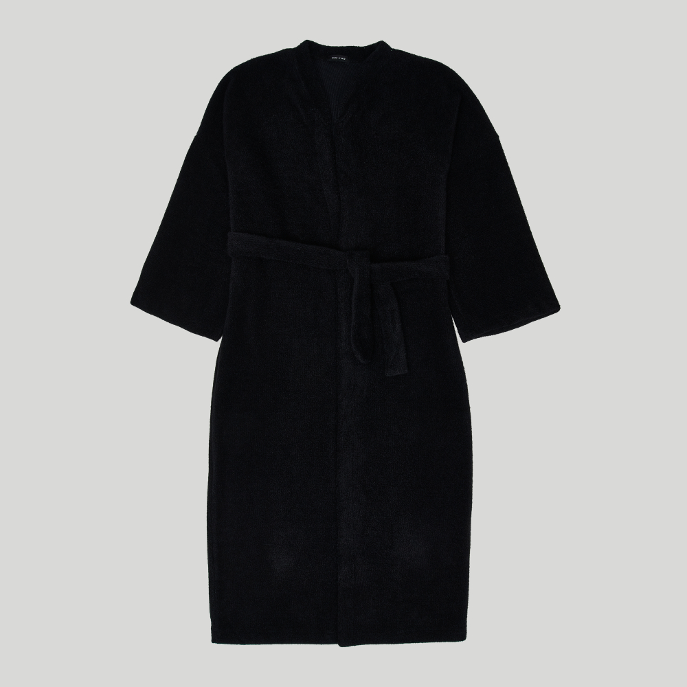 Long Cardigan Robe Black