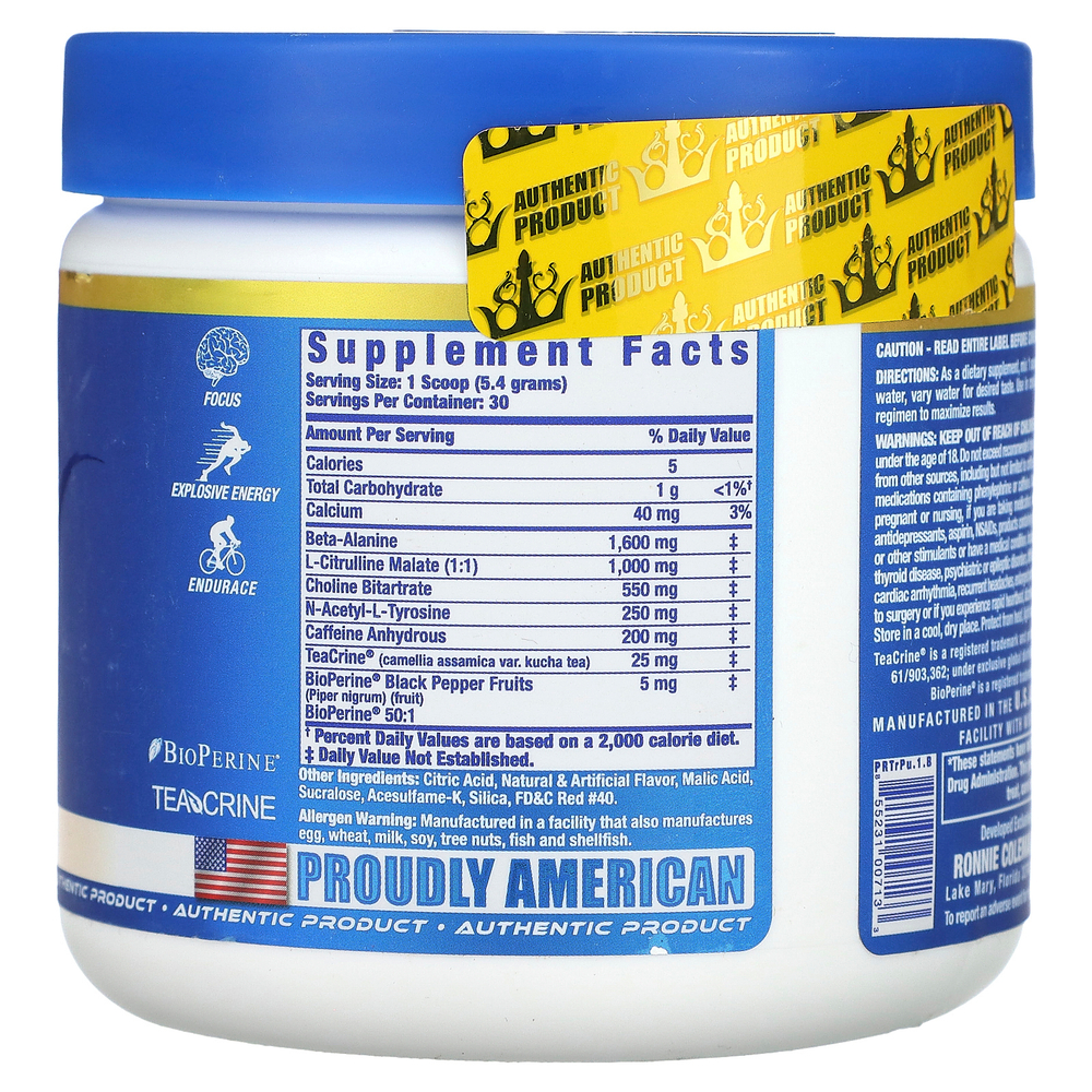 Ronnie Coleman, Vital Edition, Pre XS, тропический пунш, 162 г (5,71 унции)