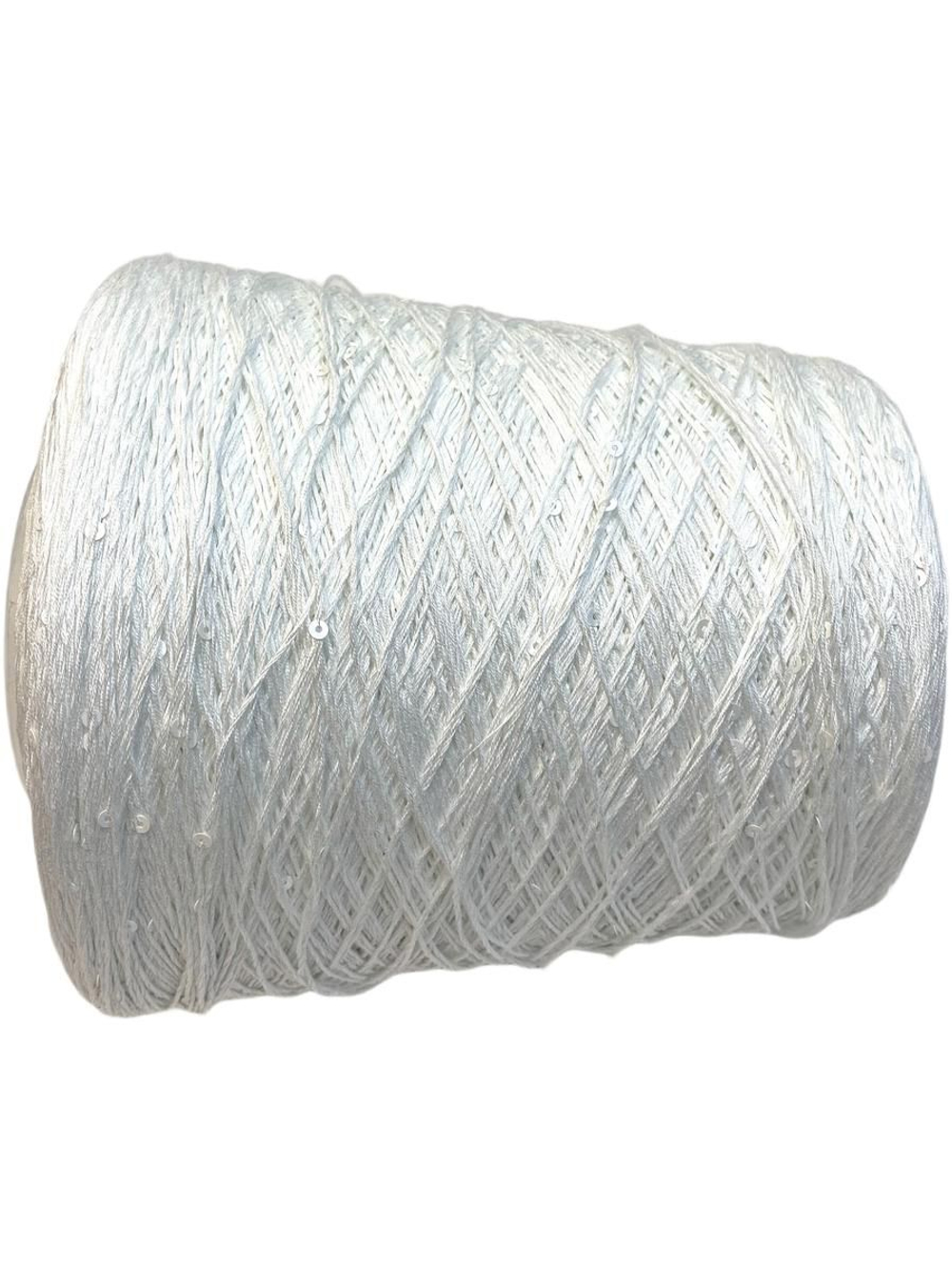 Пряжа на бобине (Италия)95% хлопок с пайетками 5% п/л 100г-450м 360г