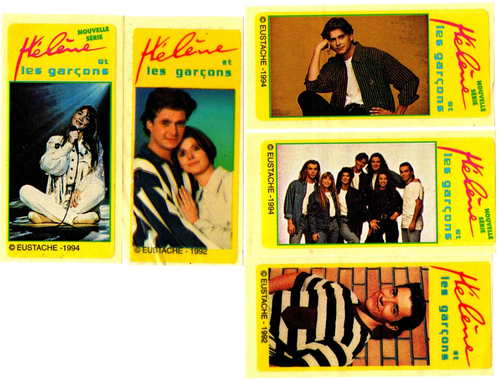 Наклейки 5 штук Helene et les garcons / Элен и ребята. 1992 - 1994 гг. Без повторов
