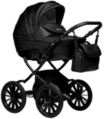 Детская коляска Indigo Special Plus 3 в 1 с автокреслом Avionaut Cosmo Black Is03 черная кожа