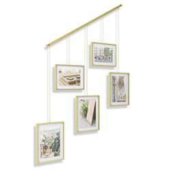 Панно для фотографий Exhibit, матовая латунь, 5 эл.