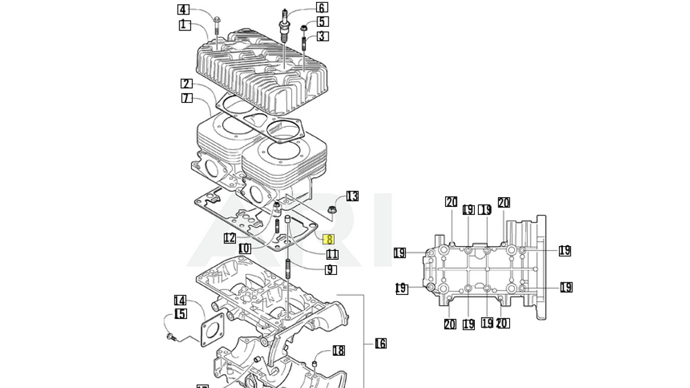 Прокладка цилиндров Arctic Cat 3006-001