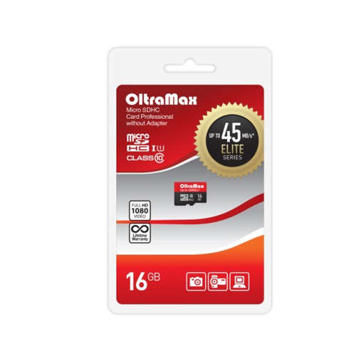 карта памяти OltraMax microSD 16 Gb cl.10 UHS-1 Elite