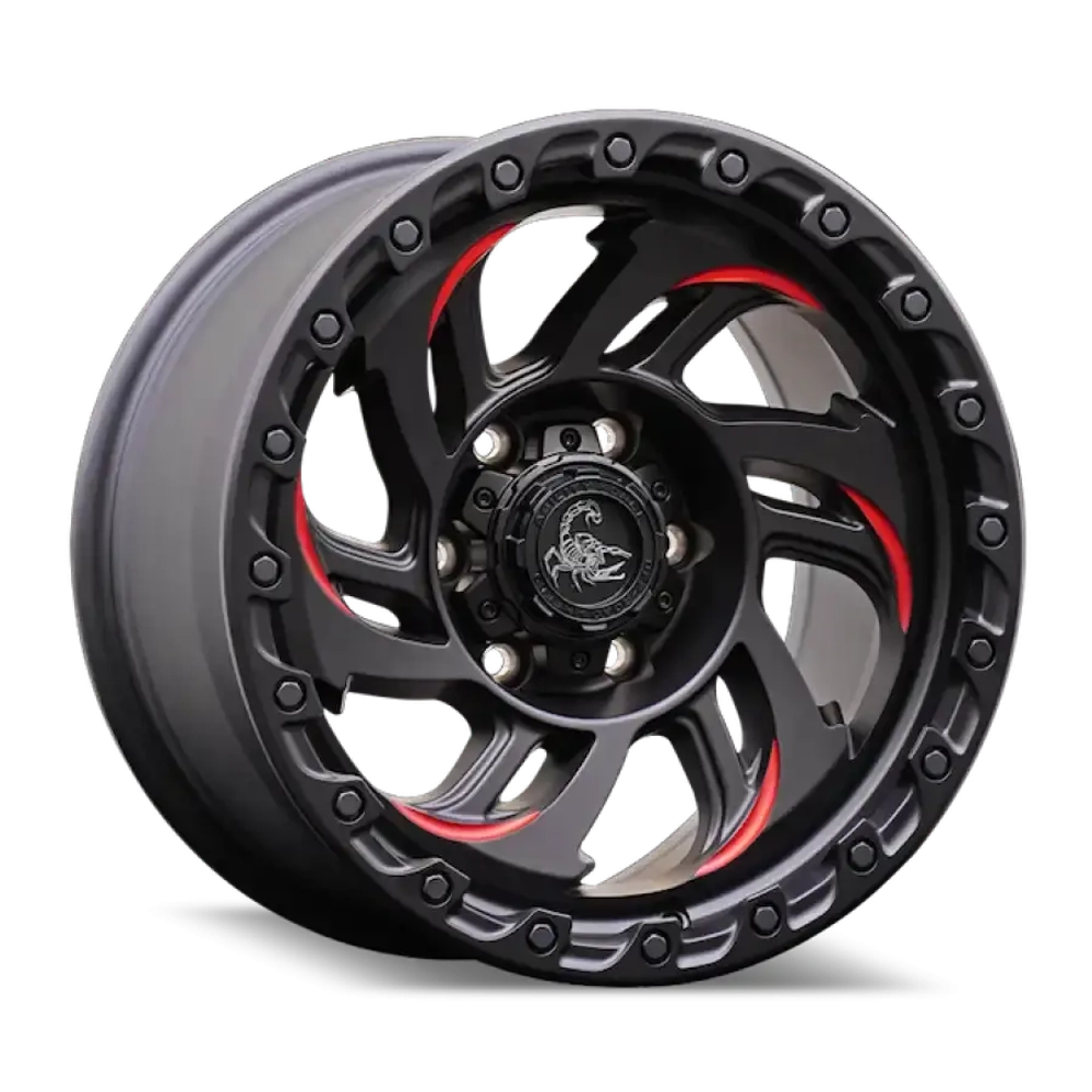 Диск колёсный литой AGILITY FORCE А723 R18 8.5 ET0 Matte Black / Red Milled Spokes