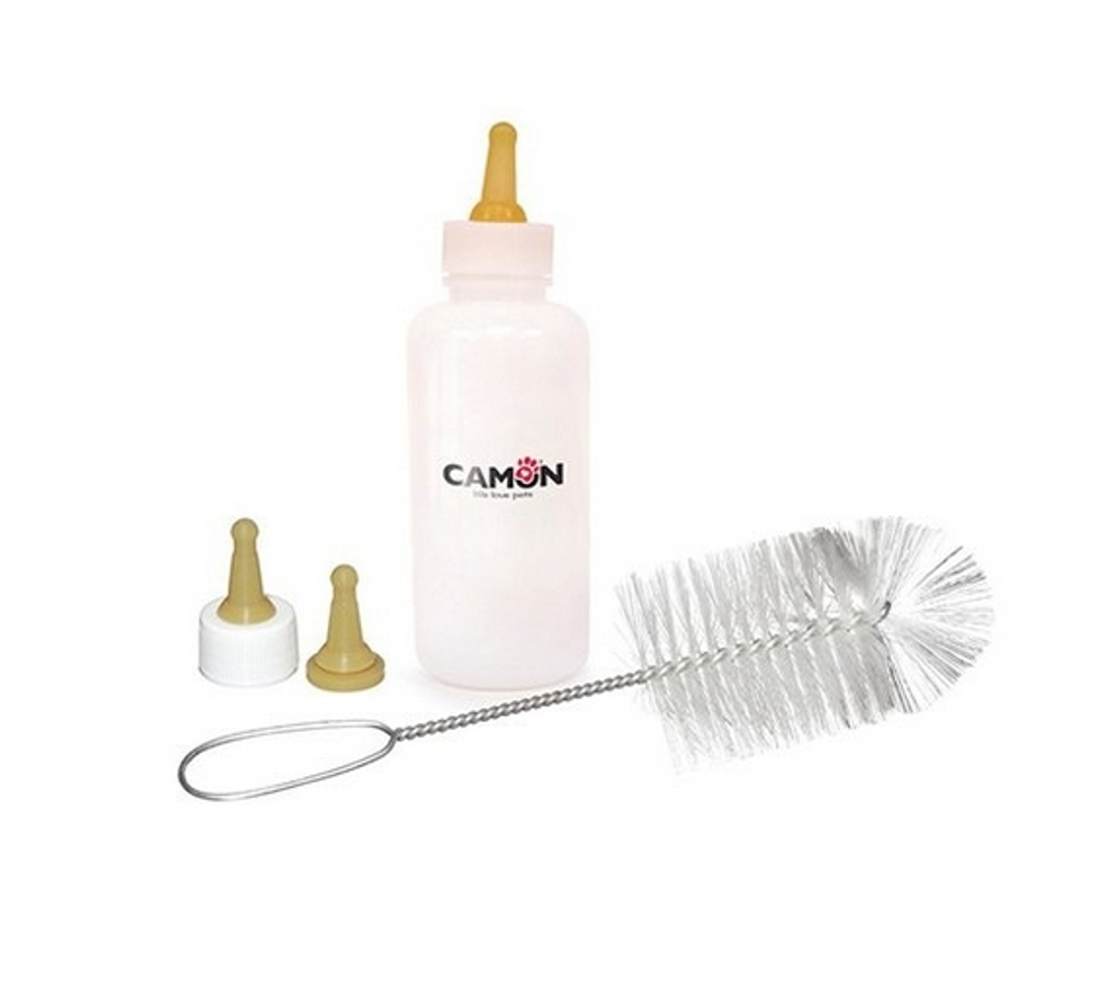 Camon Бутылочка для кормления с ершиком и соской (набор), 57 мл