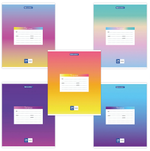 Тетрадь А5 24л. лин. "Градиент"обложка картон (BRAUBERG)