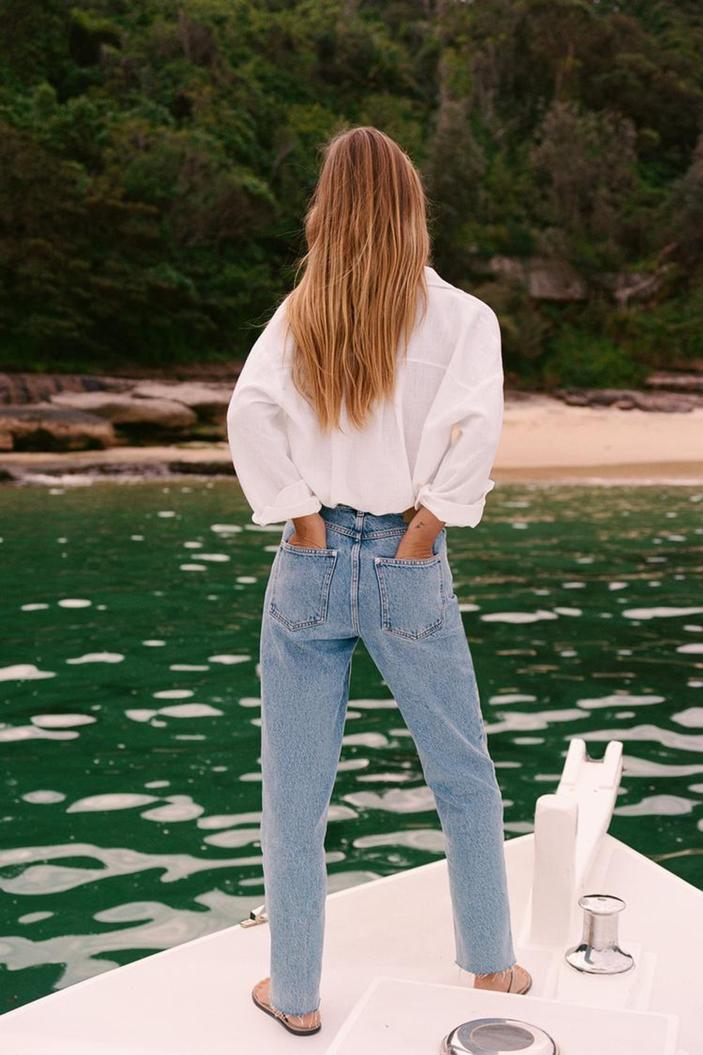 ZARA ДЖИНСЫ Z1975 STRAIGHT LEG HIGH WAIST, ВЫЦВЕТШИЙ СИНИЙ