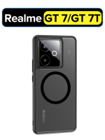 Чехол с Магсейф для Realme GT 7 / GT 7T черный матовый с черным бортом WLONS