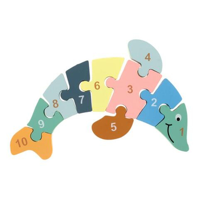 Развивающая игрушка деревянная Пазл-вкладыш по номерам Щука, C-41805