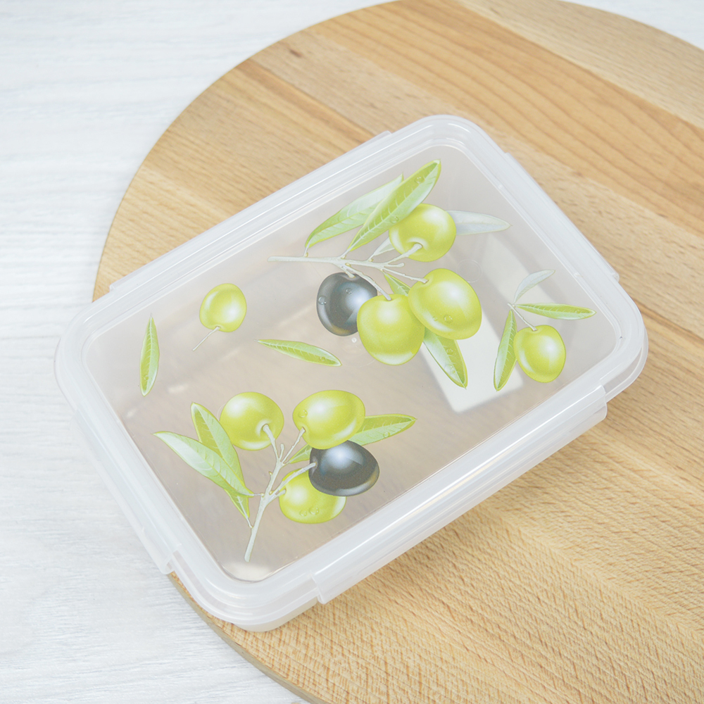 Контейнер 0,75л для СВЧ прямоугольный "Fresh" олива