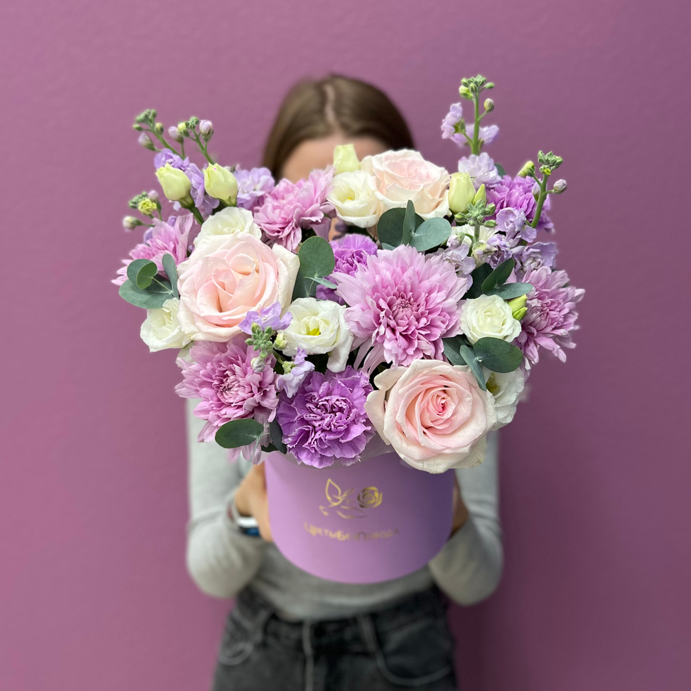 Коробка цветов "Лавандовая гармония" #19