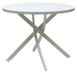 Стол М-City DISAUR Дарио D100 Белый, стекло, Белый каркас