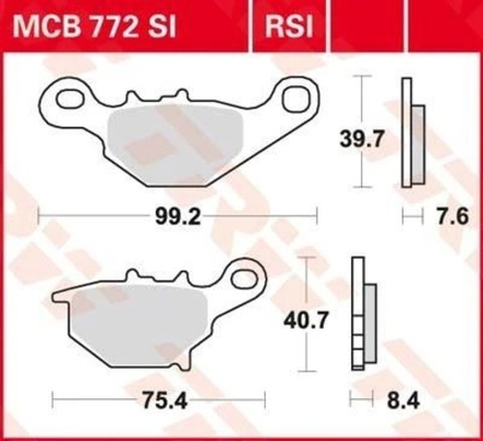 Колодки тормозные дисковые TRW MCB772SI