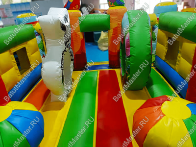 Детский надувной батут "Попугайчики" без горки, размер 4*3,5*2,2 м