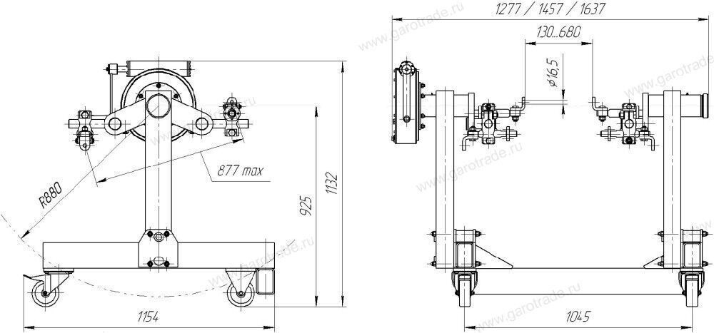 Стенд универсальный передвижной для ремонта ДВС до 2000 кг Р776Е