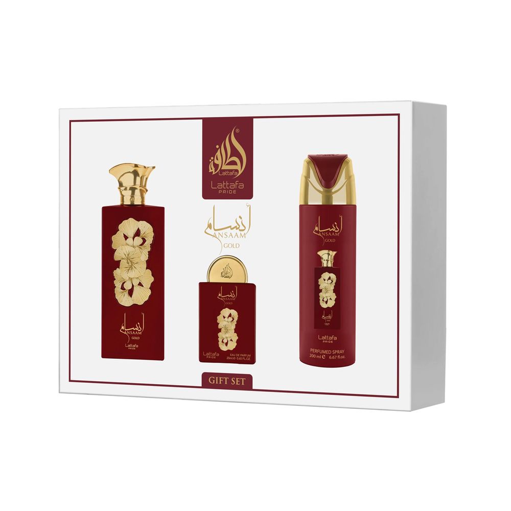 Lattafa Pride Ansaam Gold EDP 100 ml + EDP 20 ml + DEO VAPO 200 ml (woman)