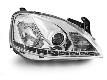 Передние фары Opel Corsa C daylight chrome