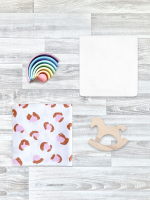 Сет из 2х муслиновых пелёнок Mjölk Леопард/White