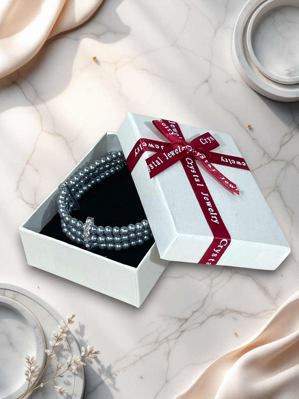 Браслет жемчужный с фианитами