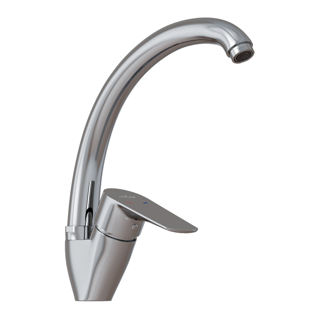 Смеситель для кухни 35k MIXLINE ML14-031 высокий излив б/отв боковая п/гайку (без подводки)