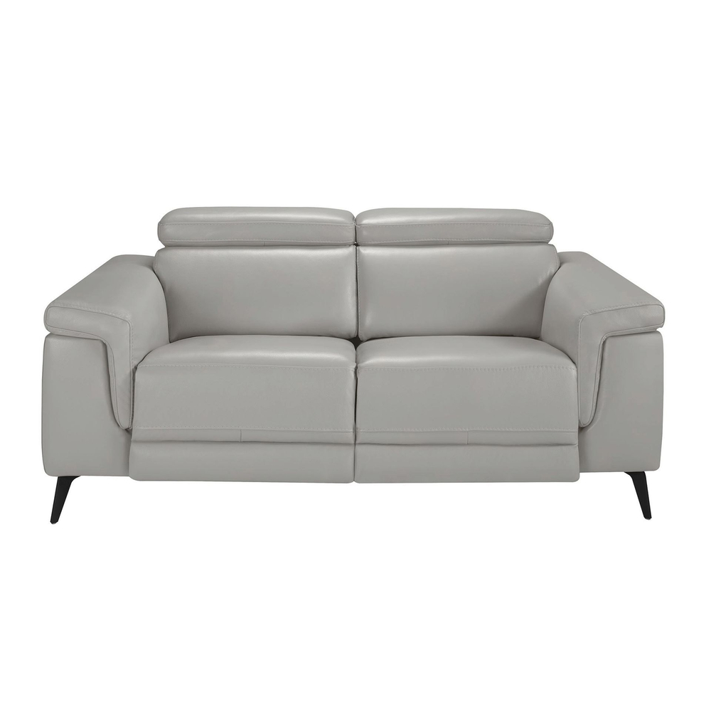 Диван 2-х местный с реклайнером 5319-2P-M5653 /6107 серый кожаный