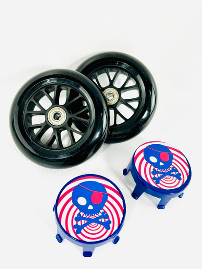 Набор колёс 120мм черный для самоката MAXI+ накладки на колеса пираты