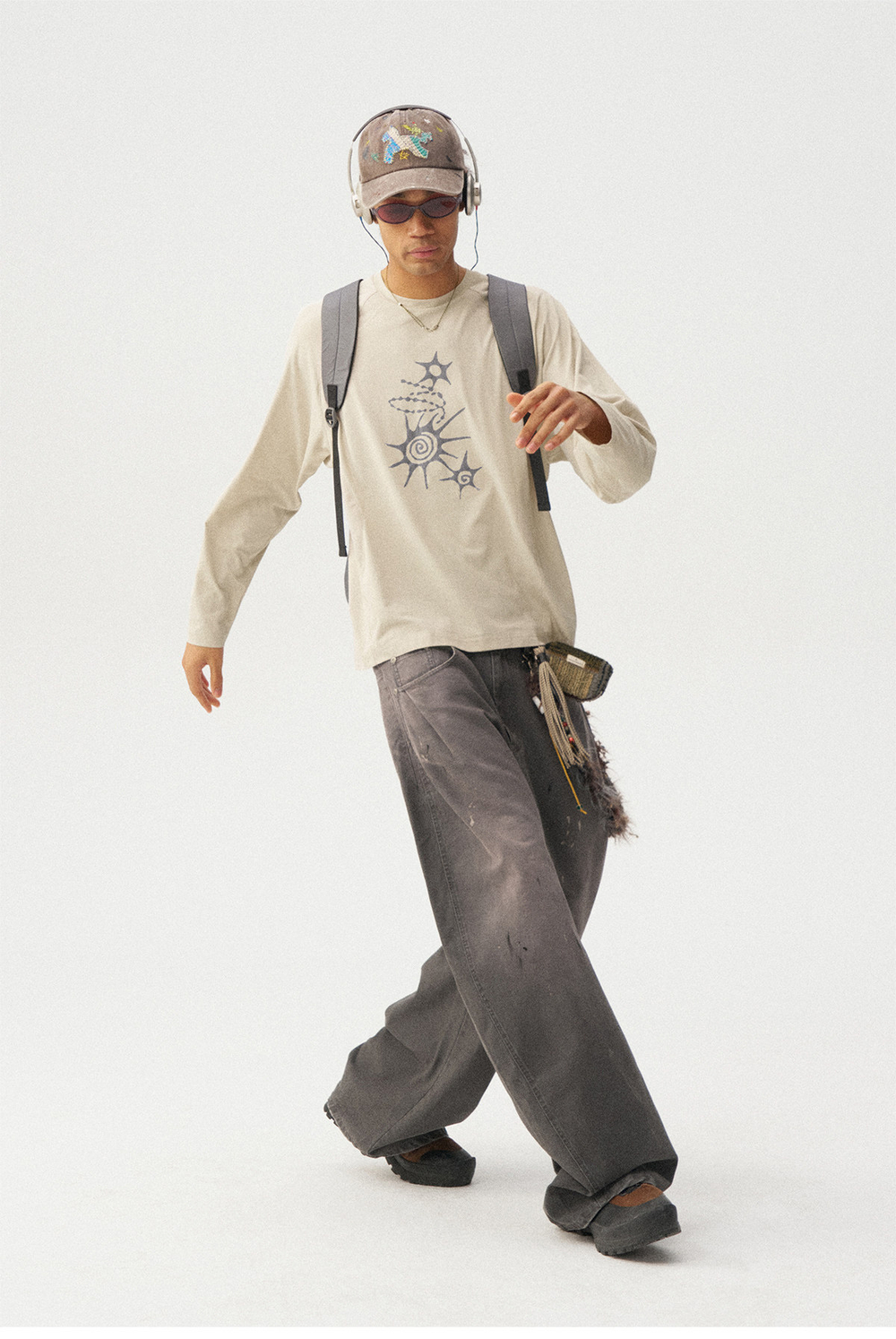 Лонгслив Nothomme Monterest Totem Waffle бежевый