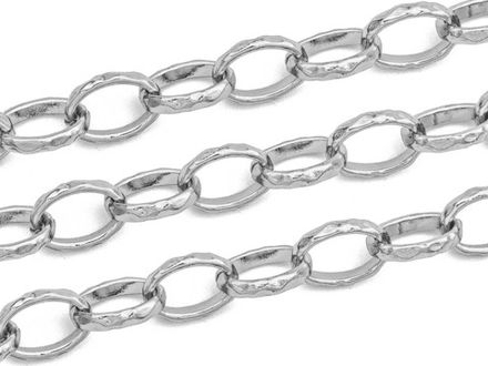 Цепь овальная граненая, 7,5х11мм (отрезок 70см)